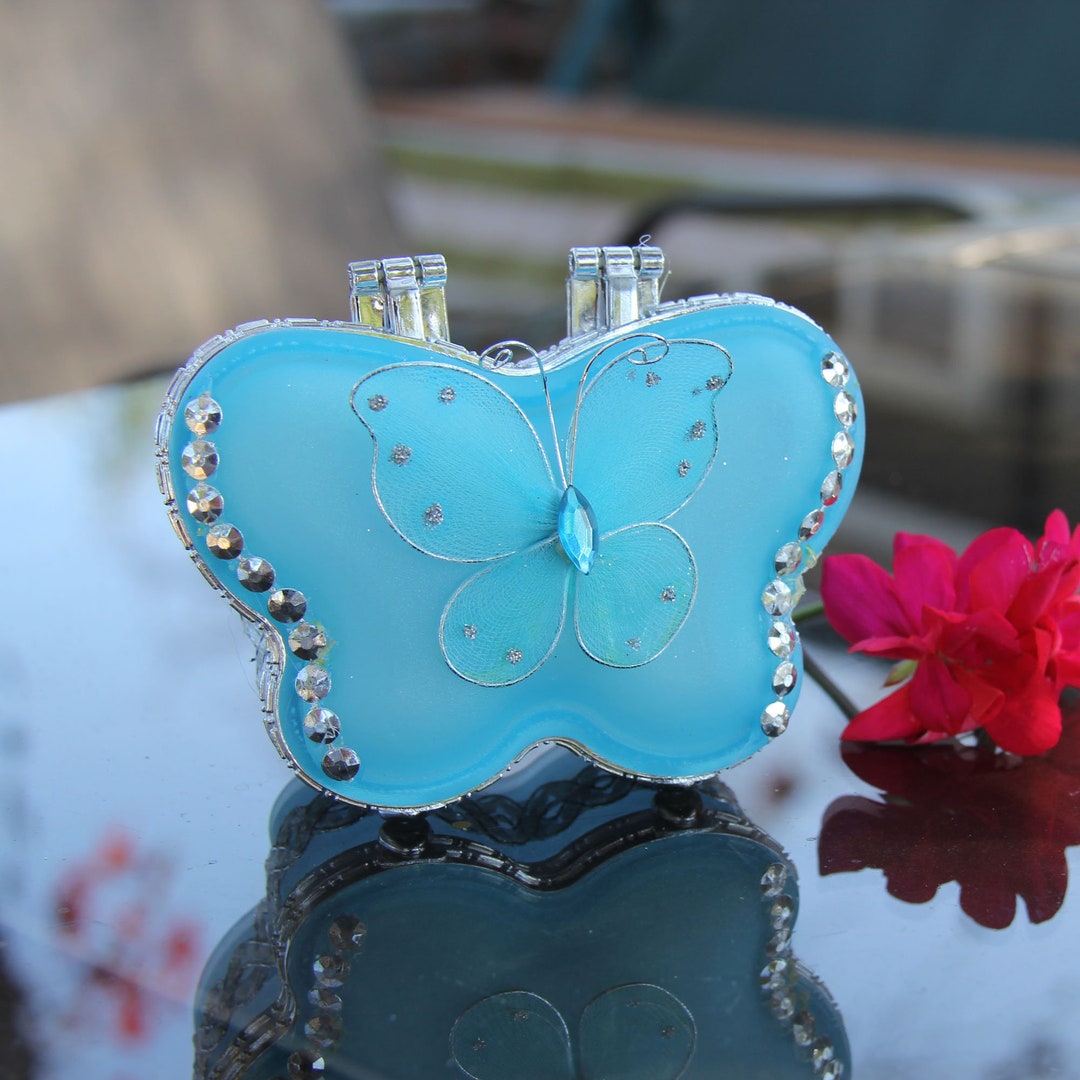Butterfly Jewelry Boxheart Shape Jewelry Boxglass Etsy