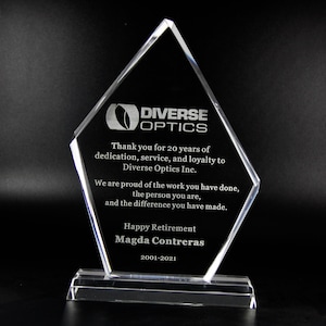 Personalized Crystal Award,Retirement Appreciation Gift Plaque,Graduation Plaque, Crystal Award, Awards,Free Engraved Trophy,CrystalPlaque