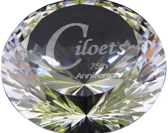 Crystal Diamond Jewel Paperweight  ,crystal gem free Personalized engraving , Crystal award Diamond, Anniversary Gifts