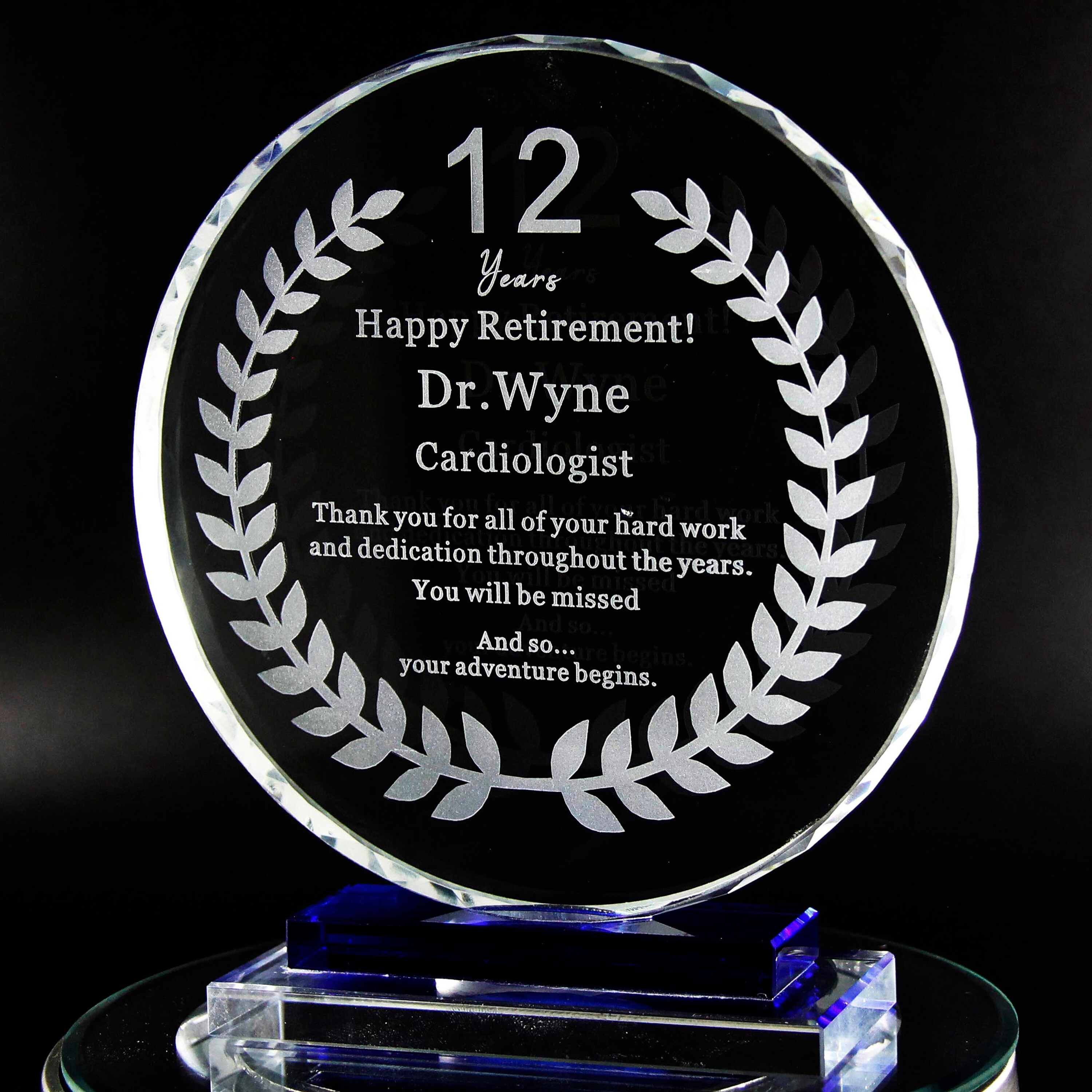 Personalized Crystal Appreciation Plaque Crystal Employee Etsy UK
