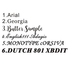 以下が含まれることがあります： Arial、Georgia、Butter Sample、English111 Adagio、MONOTYPE CORSIVA、DUTCH 801 XBDIT などのフォント名のリストです。