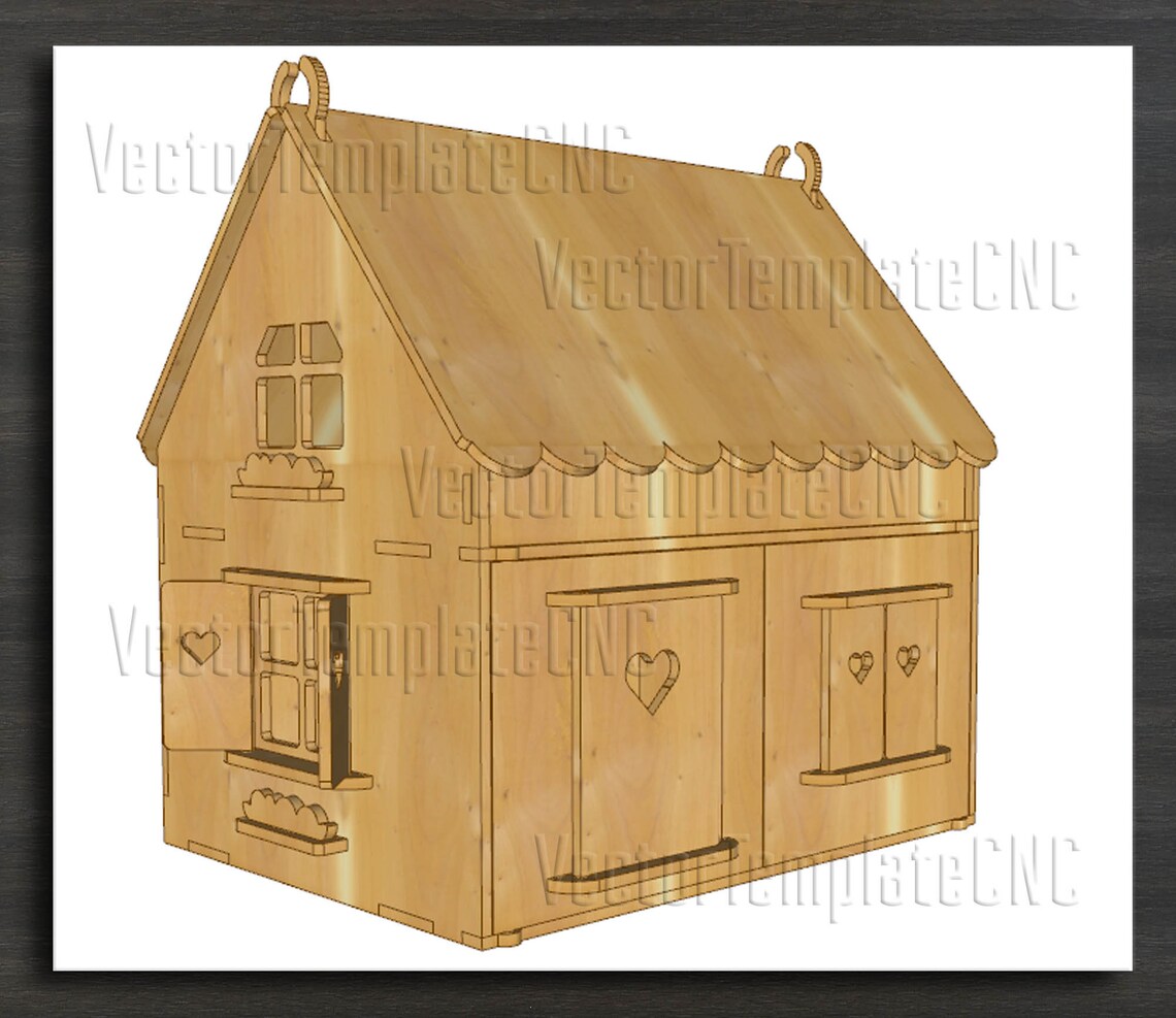 Doll house vector project for cnc Wooden dollhouse dxf Etsy