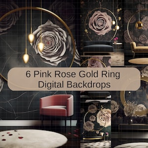 Blushing Beauty Pink Rose Gold Ring Backdrops - Photo Digital Download Background, Studio Backdrop, Business, Maternity, Photography