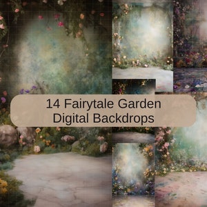 Fairytale Garden Digital Backdrops, Wedding, Maternity Backdrop Overlays, Studio Backdrop Overlays, Fine Art Textures, Photoshop Overlays