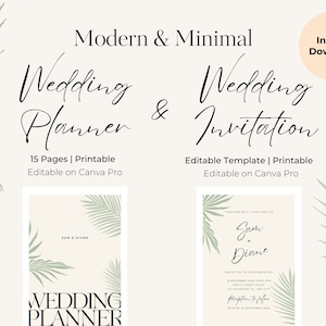 Wedding Printable Bundle, Wedding Checklist Printable, Wedding Invitation Template, Wedding Planner Checklist, Wedding Planner Printable