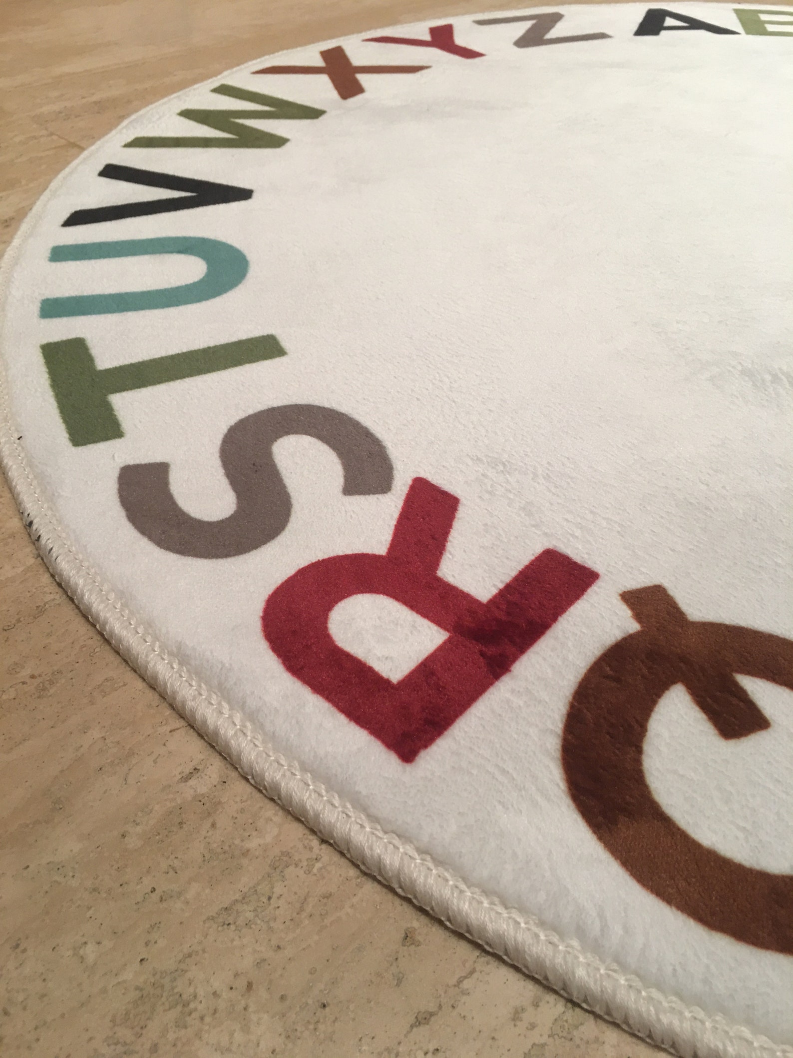 Round ABC Alphabet Rug Educational Kids Room Carpet Nursery Etsy