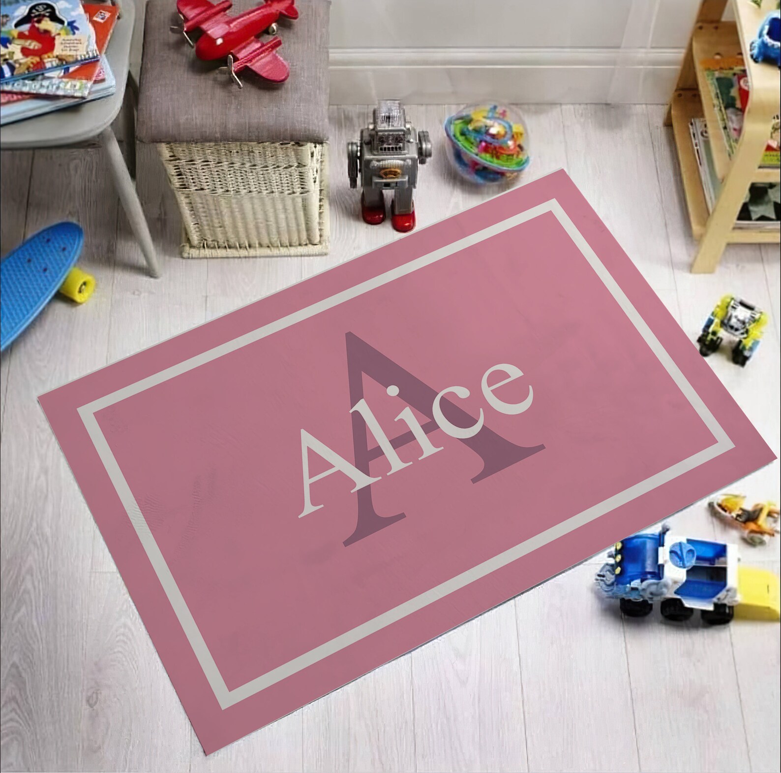 Personalized Monogrammed Nursery Rug Custom Baby Rug Plush Etsy