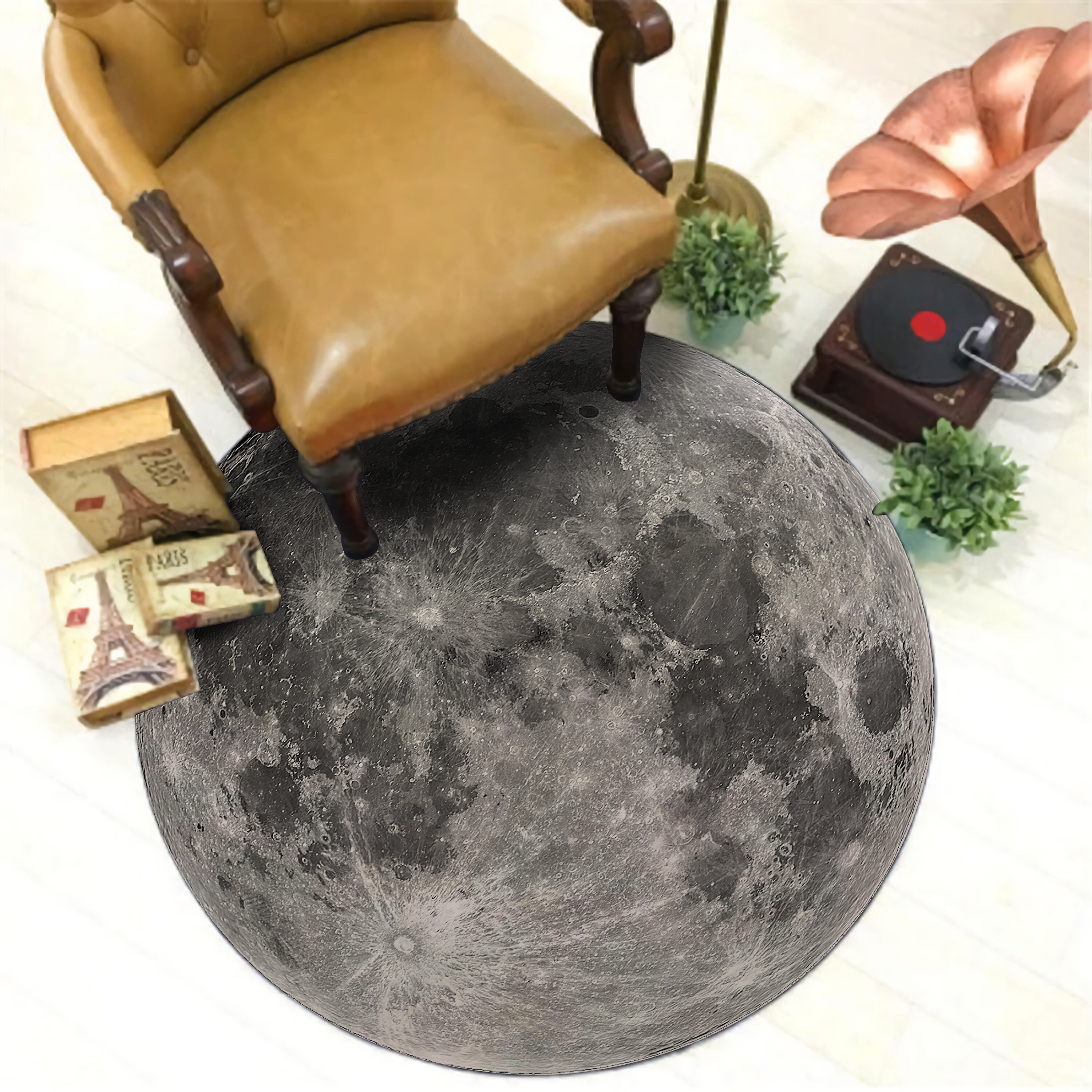 Moon Rug Full Moon Carpet 3D Round Full Moon Rug Real Etsy