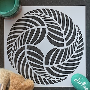 Cirkelvormig mandala-stencil, cirkel met een diameter van 14 cm.  Sjabloon voor meubels, stof, muurkunst, tegels, gelaagdheid, scrapbookingateliers, kunst, bewegwijzering