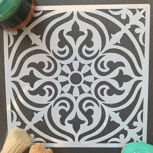 Pochoir géométrique de 15 cm pour peindre des meubles, des tissus, des sols, du scrapbooking, de l'art mural, des travaux manuels, des bordures, cliquez pour commencer à peindre