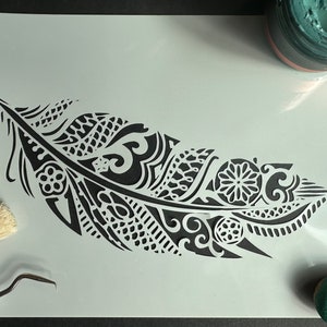 Verenbladsjabloon.  A5 Mylar.  Voor het schilderen van meubels, stoffen, muurschilderingen, etsen, bewegwijzering en alle kunstnijverheid: klik hier om nu te schilderen