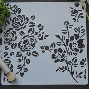 Rambling Rose Schablone für Möbel, Stoffe, Fliesen, Ätzen, Wandbilder, Kuchendekorieren, alles Kunsthandwerk, klicken Sie, um jetzt zu dekorieren