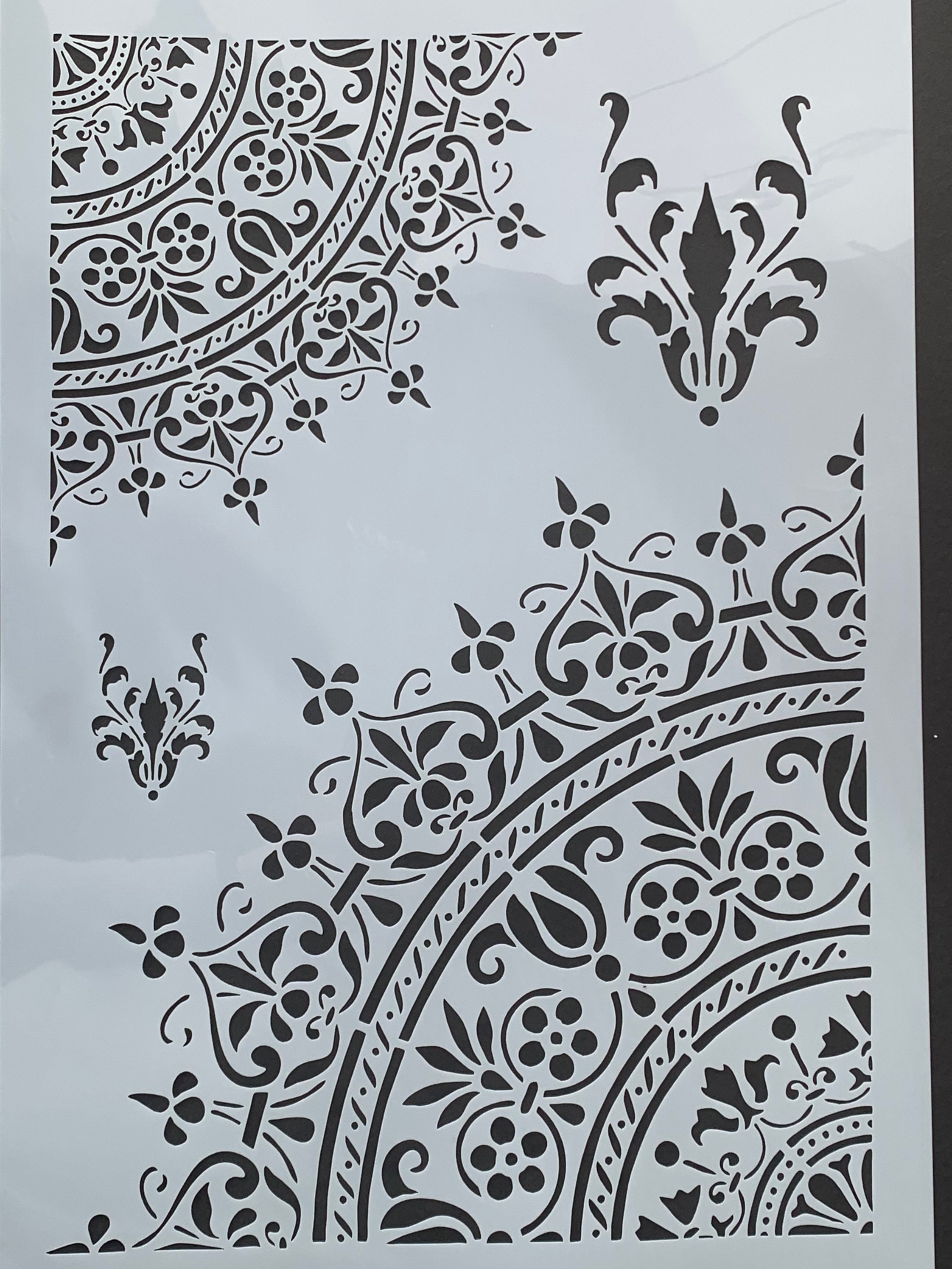 STENCIL-MATES- Black and White Outline Sheets- Ornamental Fans – Gina K  Designs, LLC