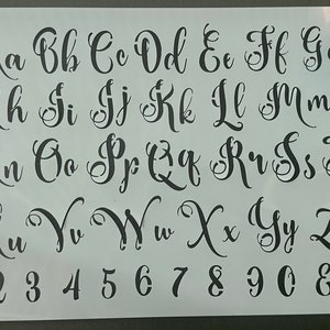 Alphabet Stencil in A5 for furniture, fabric, tiles, etching, murals, school work, crafts, cake decorating. Click now to paint and decorate