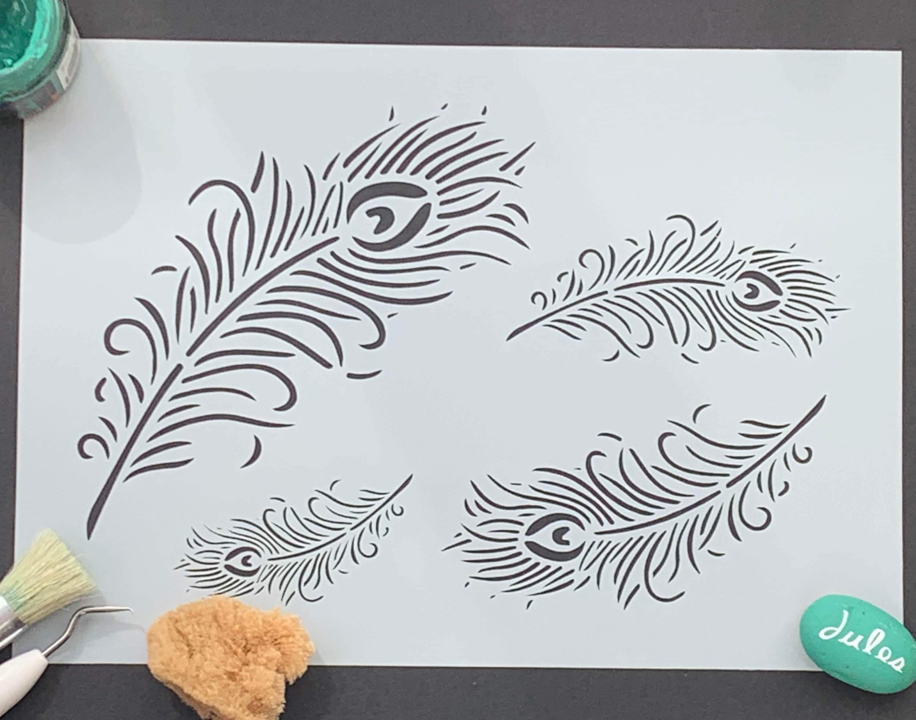 peacock feather templates