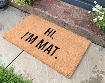 Hi Skinny Doormat, Hi Door Mat, Hi Welcome Mat, Hi Doormat, Hi Slim Doormat,  Hi Slim Mat, Hi Mat, Hi Thin Doormat, Hi, Housewarming Gift 