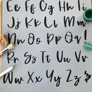 Alphabet Schablone.   A3x 2, große Schrift.  190 micron Mylar. Hochzeitsschilder & Einladungen, Möbel, Stoffe, Poster oder Schularbeiten