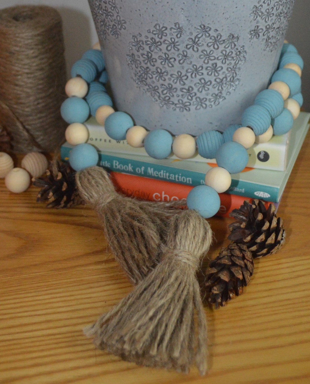 Guirlande Perles 50m - Perles 3mm Blanc/Beige - Déco Noël Mariage DIY