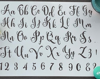 Alphabet Stencil in A5 for PAINTING furniture, fabric, tiles, etching, murals, school work, crafts, cake decorating. Click now to paint