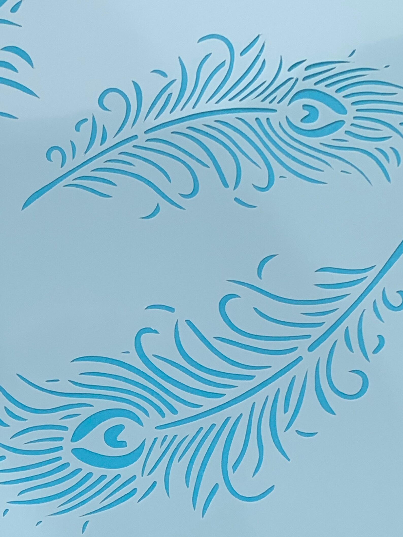 Peacock Feather Stencil in A4 for Furniture Fabric Murals Etsy