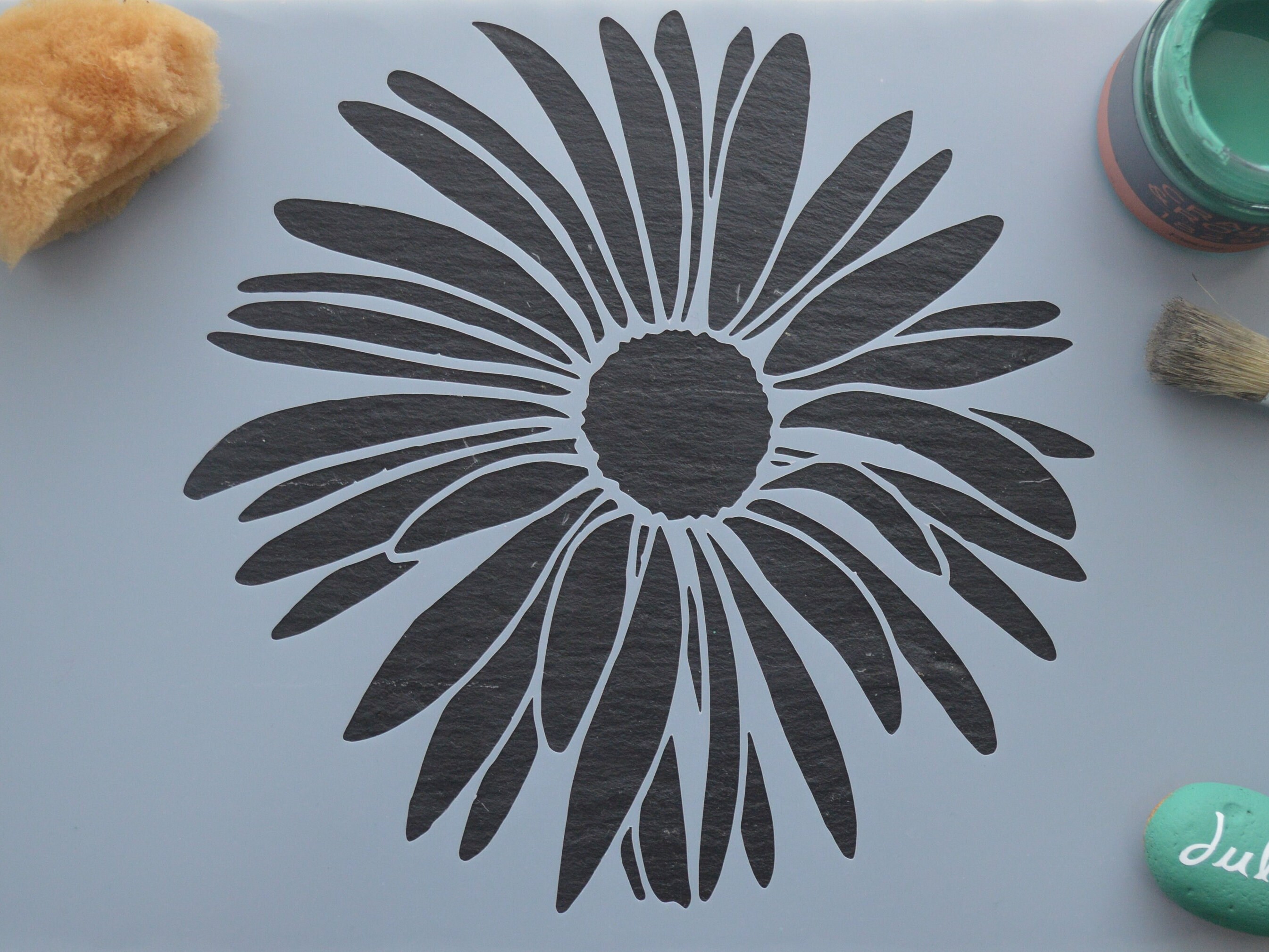 Large Flower Stencil RE-USABLE 8 X 7.5 Inch 