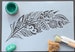 Feather leaf stencil in A4 for furniture, fabric, murals, etching, signage,  all arts and crafts, click here to paint and decorate now 