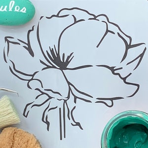 Estêncil de flores Country Garden para móveis, tecidos, azulejos, scrapbooking, sinalização, arte de parede, exclusivo nº 7