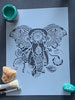 Majestic Mandala elephant stencil in A4 for furniture, fabric, murals, etching, signage all arts and crafts, click to paint and decorate 