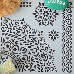 Mandala-stencil 1/4 voor meubels, stof, muurschilderingen, taartdecoratie, scrapbookingateliers, kunst aan de muur, bewegwijzering.  koop nu, begin met schilderen en decoreren