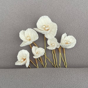 Bridal hair pins, clay flower hair pins, hair pins for wedding, bridal accessories, clay flower pins, flower hair pins, wedding hair pins