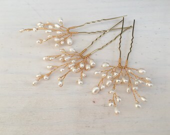 Bridal hair pins, Bridal flower pins, set of bridal hair pins, floral hair pins, bridal accessories, bridal hair accessories