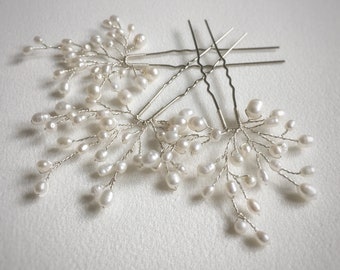 Bridal hair pins, Bridal flower pins, set of bridal hair pins, floral hair pins, bridal accessories, bridal hair accessories