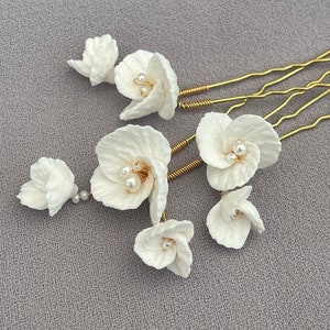 Bridal hair pins, clay flower hair pins, hair pins for wedding, bridal accessories, clay flower pins, flower hair pins, wedding hair pins