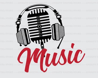 Music Instant File Eps,Svg , Microphone Svg , Headphones Svg , Music T-shirt Design Svg , Audio Svg , Png,Eps,Svg,Ai