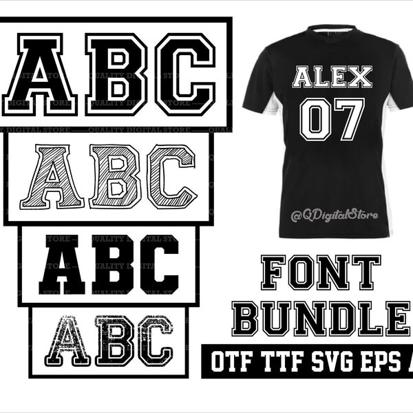 Varsity Font Svg, College Font Svg, Sports Font, Alphabet Svg, Silhouette, Svg File for Cricut, Clipart, Baseball Font Svg, OTF, TTF, Eps,Ai