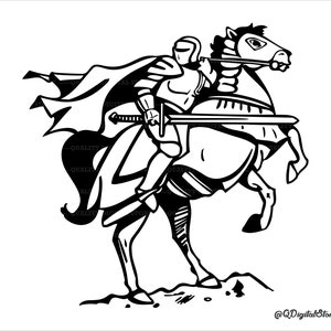 Knight and Horse Svg, Knight Svg, Horse Svg, Clipart File, Cricut File, Silhouette, Png,Eps,Ai,Jpg,SVG