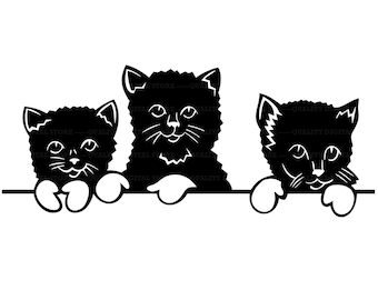 Kitten Cuttable Svg, Cute Kittens, Kittens, Cat Png, Svg file for Cricut, Silhouette, Vinly File, Clipart, Decal File, Eps,Svg,Png,Jpg,Ai