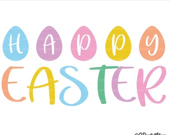 Happy Easter Svg, Easter Egg Cutfile, Easter Svg, Happy Easter Png, Happy Easter Dxf, Happy Easter Cricut, Clipart, Svg,Png,Eps,Ai,Dxf,Jpg