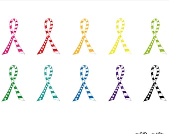 Awareness Ribbons Bundle Svg, Cancer Ribbon Svg, Cut File, Clipart, Cricut, Silhouette, Autism Svg,Png,Eps,Jpg,Ai