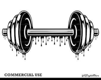 Dumbbell Svg, Cut File, Barbell Svg, Cricut, Clipart, Crossfit Svg, Gym, Workout, T-shirt Svg, PNG,SVG,DXF, Commercial Use, Instant Download
