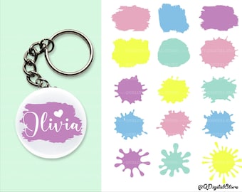 Paint Brush Stroke SVG, Keychain Svg, Paint Brush, Paint Splatter, Keyring Patterns, Cut File, Silhouette, Vinly , Svg Cut File For Cricut