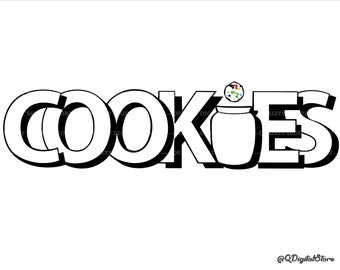 Cookies Svg, Cookies Sign Svg, Kitchen Logo Svg, Cookie Svg, Cricut,Clipart,Silhouette, Instant Download, Eps,Svg,Png,Ai,Jpg