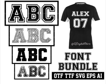 Varsity Font Svg, College Font Svg, Sports Font, Alphabet Svg, Silhouette, Svg File for Cricut, Clipart, Baseball Font Svg, OTF, TTF, Eps,Ai