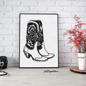 Cowboy Boots Svg File, Cowboy Boot Floral, Cowboy Boots Cut File, Clipart, Cricut, Cowgirl Svg Cut File, Country, Western,Png,Eps,Ai,Svg,Jpg