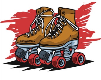 Classic Roller Skate - Print Art Vector - Png/Eps/Svg/Ai - Digital Download File