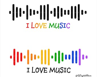 Music Svg, Spotify Svg, Spotify Barcode Svg, I Love Music Svg, Cut Files, Cricut, Instant Download, Png,Eps,Dxf,Ai,Svg