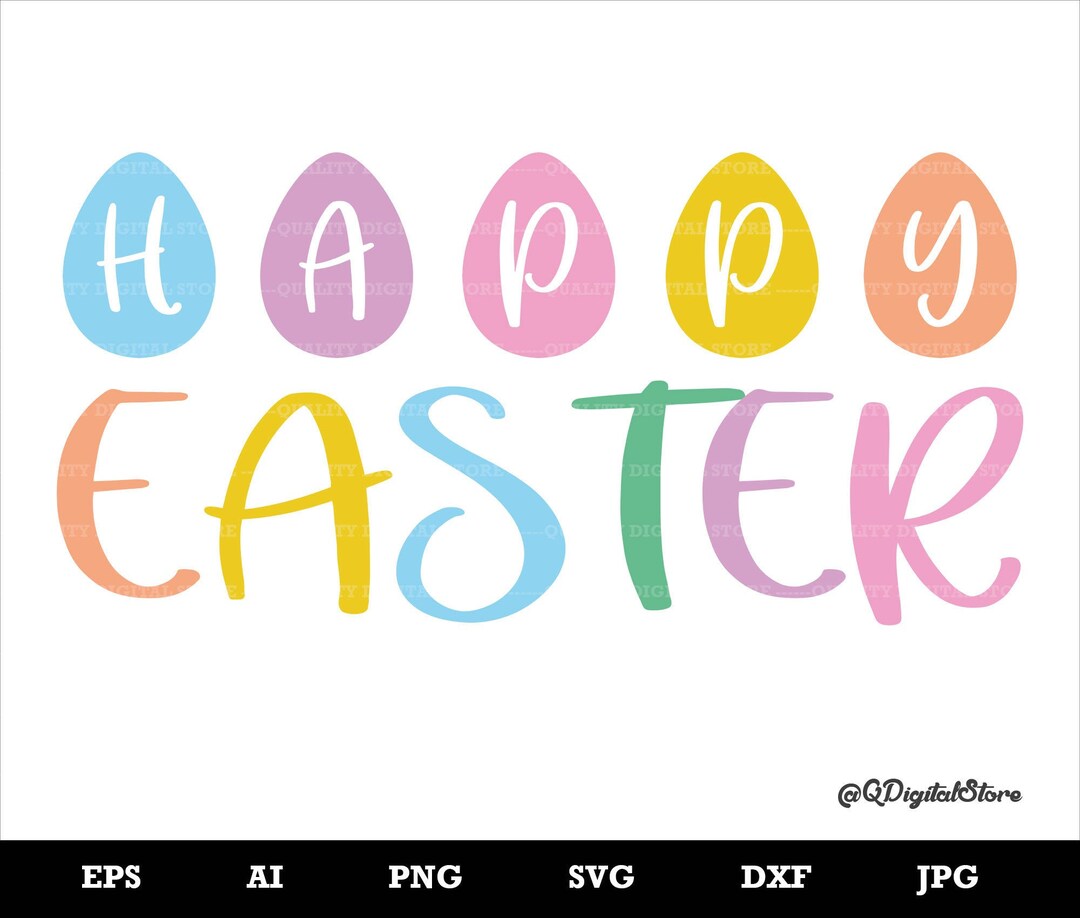 Happy Easter Svg Easter Egg Cutfile Easter Svg Happy Easter - Etsy