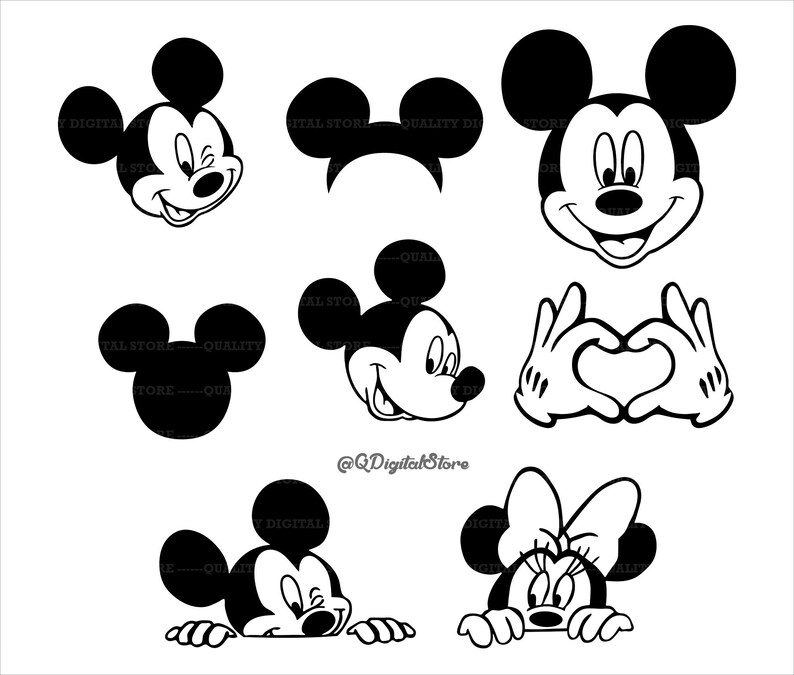 Clip Art Art Collectibles Digital Download Mickey Mouse Clipart Bundle Mickey Mouse Vector Png Eps Svg Jpg Ai Silhouettes Mickey Mouse Svg Cricut