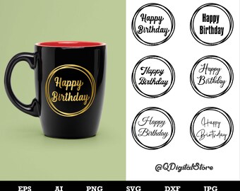 Happy Birthday Cake Topper Svg Bundle, Party Svg, Cuttable File , Cricut, Silhouette,Instant Download, DXF, PNG