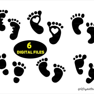 Baby Footprint Svg, Baby Feet Svg,Baby Foot Silhouette, Baby Footprint Cut file,Baby Footprint Bundle, Clipart, Cricut, Instant Download
